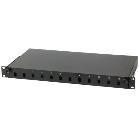 Cassetto Rack 19'' Fibra Ottica 12 porte LC Duplex/SC Simplex Nero I-CASE FO-12SCS