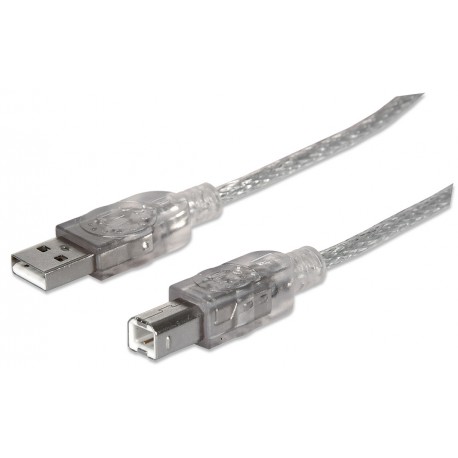 Cavo USB 2.0 A maschio/B maschio 1.8 m trasparente ICOC U-AB-20-U2SIL