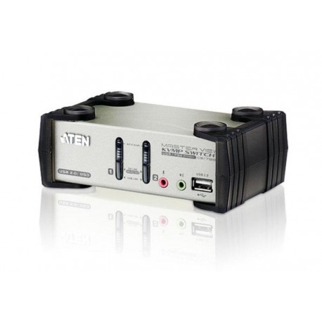 KVM VGA audio Switch 2 porte USB/PS2 OSD