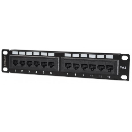 Pannello Patch per Rack 10'' 12 Porte UTP Cat.6 1HE I-PP 12-R6U-10