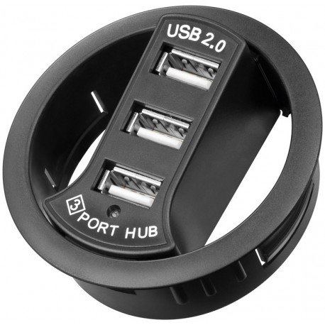 Hub USB 2.0 3 porte In-Desk diametro 6 cm IUSB2-HUB60S