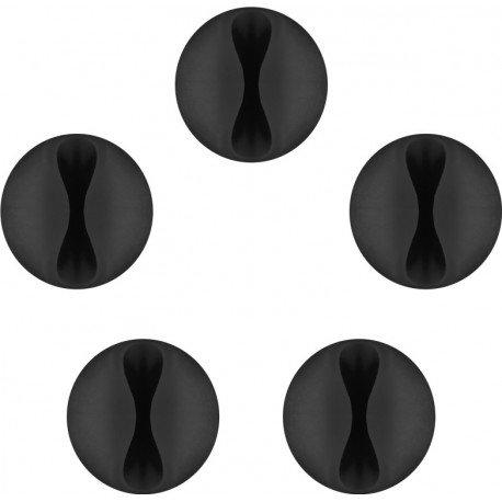 Set Fermacavo Adesivi da Scrivania Nero ISWT-CL-5BK