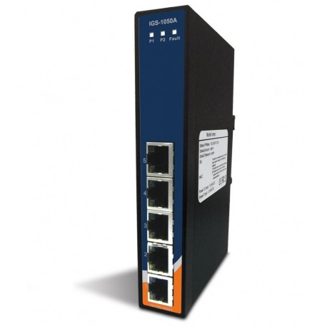 Unmanaged Ethernet Switch Gigabit 5 porte 10/100/1000Base-T(X) Slim I-SWHUB IND-719