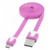 Cavo Flat USB AM a Micro USB M Rosa 1m ICOC MUSB-A-FLR