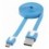 Cavo Flat USB AM a Micro USB M Azzurro 1m