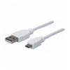Cavo USB 2.0 A maschio/Micro B maschio 3m Bianco ICOC MUSB-A-030W