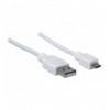 Cavo USB 2.0 A maschio/Micro B maschio 0,3m Bianco