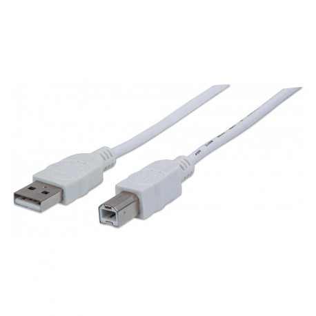 Cavo USB 2.0 A maschio/B maschio 5m Bianco ICOC U-AB-050-U2W