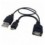 Cavo USB A F 2.0 OTG Micro USB M con Alimentazione USB, 30cm Nero