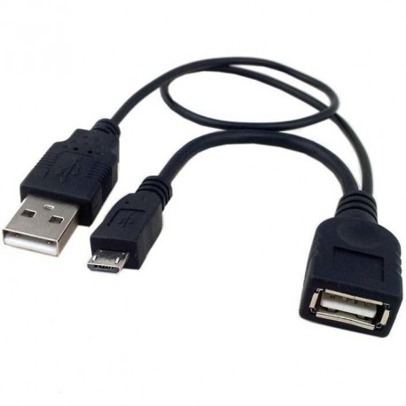 Cavo USB A F 2.0 OTG Micro USB M con Alimentazione USB