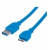 Cavo USB 3.0 SuperSpeed A/Micro B M/M 1 m Blu in Blister