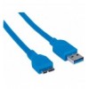 Cavo USB 3.0 SuperSpeed A/Micro B M/M 1 m Blu in Blister