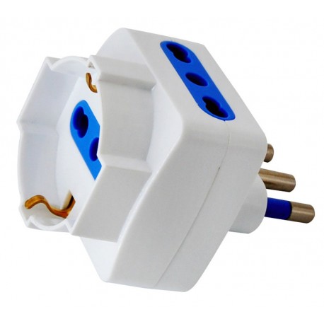 Adattatore Triplo Spina 2P+T 16A