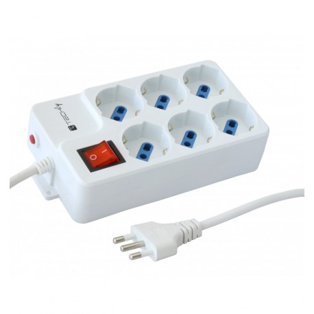 Multipresa 6 Posti Italiana Bipasso / Schuko Angolata