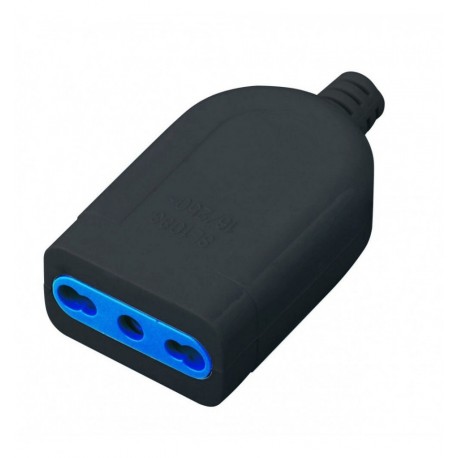 Presa 2P+T 16A Bipasso Nero