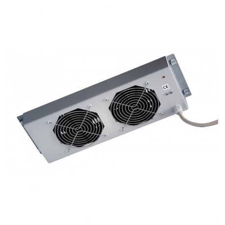 Gruppo di 2 Ventole a Soffitto Senza Termostato per Rack 19'' Grigio I-CASE FAN2-ST