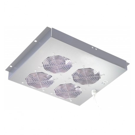 Gruppo di 4 Ventole a Soffitto Senza Termostato per Rack 19'' Grigio I-CASE FAN-4ST