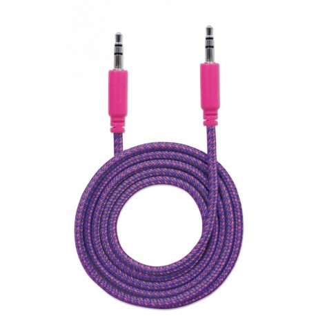 Cavo Audio con Guaina Intrecciata 1m Viola/Fucsia con Blister ICOC 03-SB-PPRB