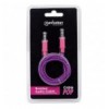 Cavo Audio con Guaina Intrecciata 1m Viola/Fucsia con Blister
