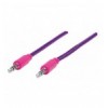 Cavo Audio con Guaina Intrecciata 1m Viola/Fucsia con Blister