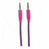 Cavo Audio con Guaina Intrecciata 1m Viola/Fucsia con Blister