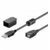 Cavo Prolunga USB 2.0 con Ferrite A Maschio / A Femmina 2m Nero