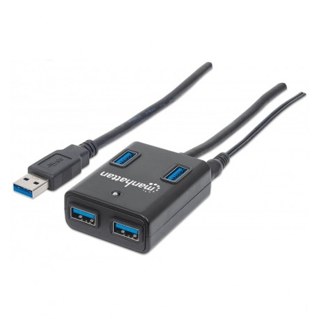 Hub USB 3.0 4 Porte con Alimentatore 5V 3A Nero IUSB3-HUB4-BKP