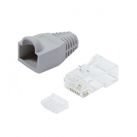 Plug Cat.6 RJ45 e Copriconnettore per Cavo Non Schermato 100pz Grigio IWP-CAT6U-GY