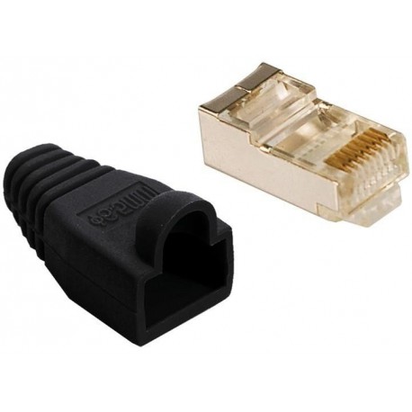 Plug Copriconnettore Cat.5E RJ45 Cavo Schermato 100pz Nero IWP-CAT5ES-BK