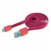 Cavo Flat USB AM a Micro USB M 1m A Rosa / Corallo ICOC MUSB-FLP