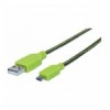 Cavo Micro USB Guaina Intrecciata USB/MicroUsb 1.8m Nero/Verde