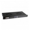 Gruppo 2 Ventole 1U per Rack 19'' con Termostato LED Nero