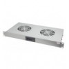 Gruppo 2 Ventole 1U per Rack 19'' con Termostato LED Grigio I-CASE FAN-TC2G