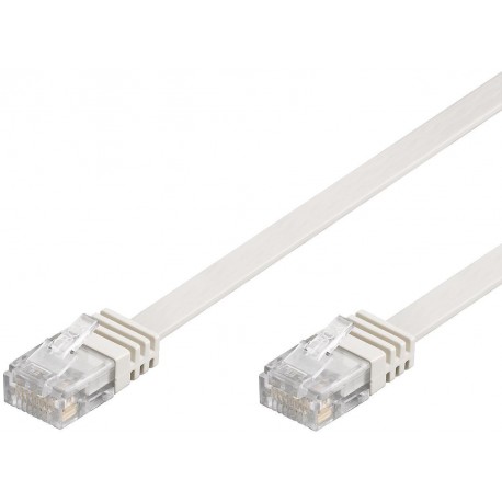 Cavo di Rete Patch Piatto in Rame Cat.6 UTP 2m Bianco ICOC U6EB-FL-020WH