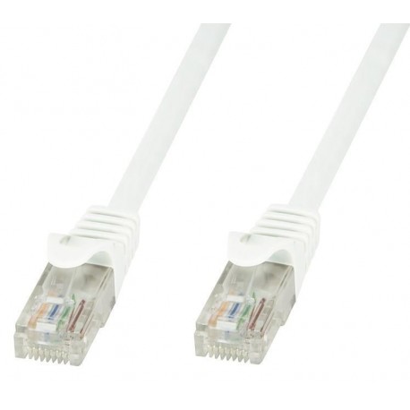 Cavo di rete Patch in CCA Cat.5E Bianco UTP 1m ICOC CCA5U-010-WHT