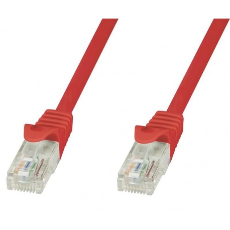 Cavo di rete Patch in CCA Cat.5E Rosso UTP 1m ICOC CCA5U-010-RET