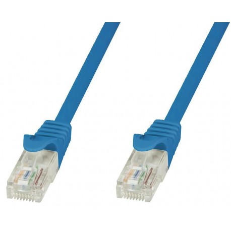 Cavo di rete Patch in CCA Cat.5E Blu UTP 1m ICOC CCA5U-010-BLT