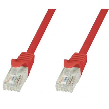 Cavo di rete Patch in CCA Cat.6 Rosso UTP 1m ICOC CCA6U-010-RET