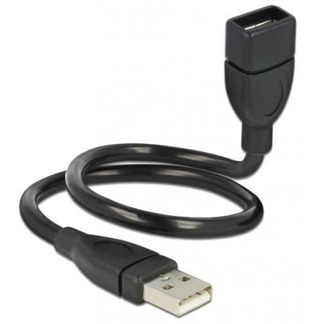 Cavo semi-rigido USB2.0 A Maschio / A Femmina 35cm Nero ICOC U2-SHAPE35