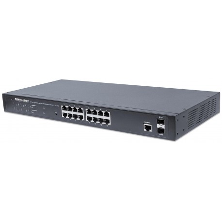 Switch 16 Porte Gigabit Ethernet PoE+ Web Managed con 2 Porte SFP I-SWHUB POE-341