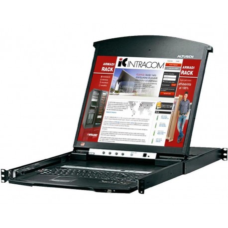 Switch KVM Cat.5E/6 a 8 porte con LCD 19'' Dual Rail