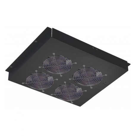 Gruppo di 4 Ventole a Soffitto Senza Termostato per Rack 19'' Nero I-CASE FAN-4STN