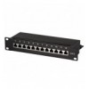 Pannello Patch 10'' STP 12 Posti RJ45 Cat. 6 Nero I-PP 12-R6S-10