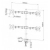 Supporto da scrivania per 4 Monitor 13-27'' con morsetto
