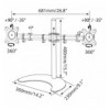 Supporto da scrivania per 2 Monitor 13-27'' con base h.400m