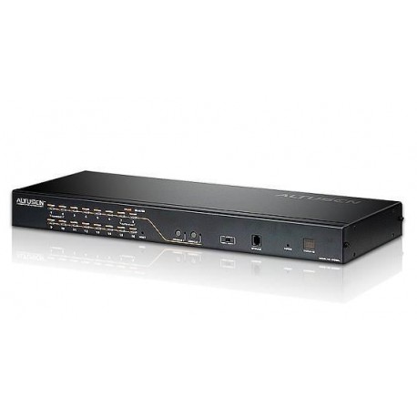 Switch KVM Cat 5 2-console 16-porte con porta Daisy-Chain