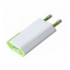 Caricatore USB 1A Compatto Spina Europea Bianco/Verde IPW-USB-ECWG