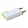 Caricatore USB 1A Compatto Spina Europea Bianco/Verde