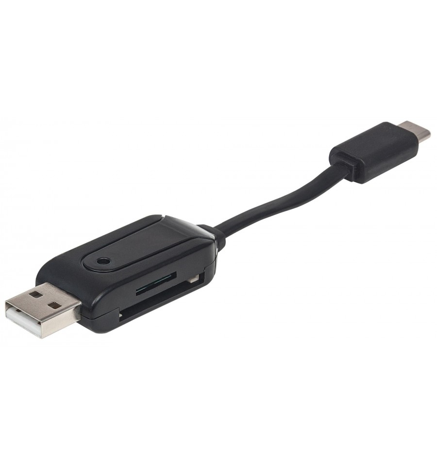 Mini Lettore Card Reader USBC™ SD MicroSD 60mm Nero IUSBCARDC018