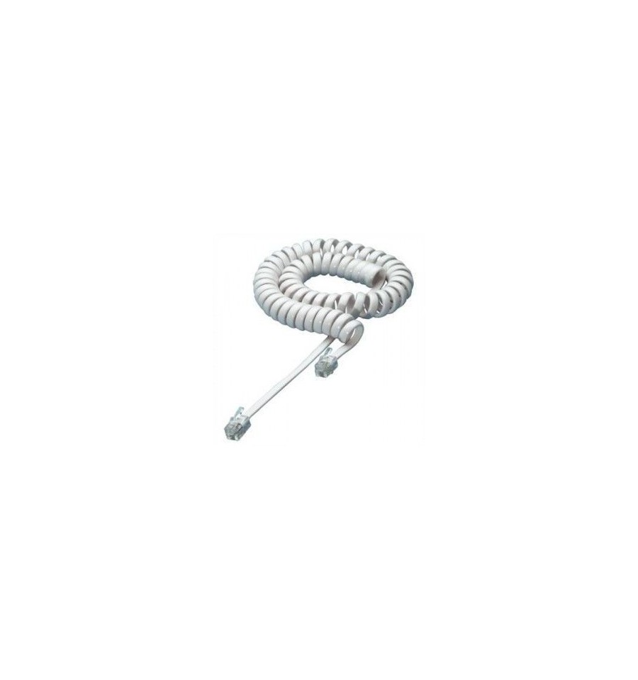Cavo telefonico spiralato 2mt RJ10 4P4C Bianco ICOC MD4402SWP Cavo telefonico spiralato 2mt RJ10 4P4C Bianco ICOC MD4402SWP